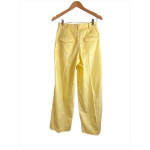Banana Republic Yellow Maize Pants Size 2 Linen Blend Wide legs 27" waist Pocket